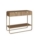 Ver imagem 2 de Aparador Sala com Gavetas 100cm Prateleira e Pés em Metal Cor:hanover com Dourado