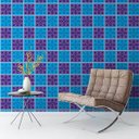 Ver imagem 2 de Papel De Parede Em Forma De Azulejo Azul Roxo Claro Para Sala Quarto