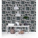 Ver imagem 2 de Papel De Parede Para Quarto Sala Com Efeito 3D Preto Cinza