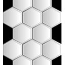 Ver imagem 2 de Papel De Parede Branco Com Preto Para Sala Quarto Em Forma Hexagonal