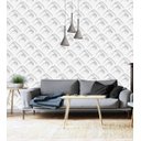 Ver imagem 2 de Papel De Parede Para Sala Com Efeito 3D Branco Cinza