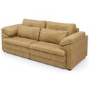 Ver imagem 7 de Sofá Retrátil para Sala de Estar 3 Lugares 250cm Riza S03 Couro Soft Bege - Lyam Decor