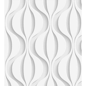 Papel De Parede Para Quarto Sala Com Efeito 3D Branco Cinza