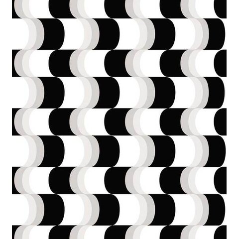 Papel De Parede Para Quarto Sala Com Efeito Curva Branco Preto