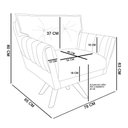 Ver imagem 4 de Kit 02 Poltronas Giratória Suede Base Madeira Azul Marinho