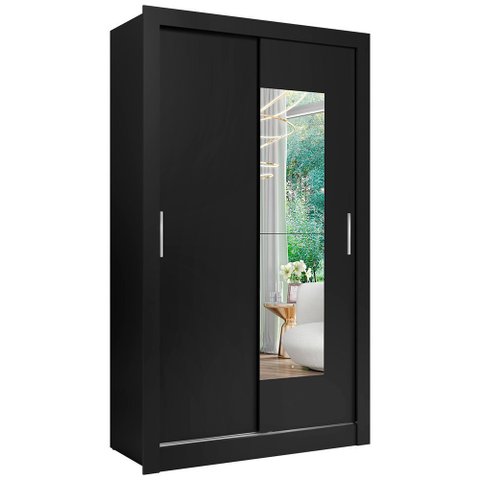 Guarda-Roupa City Glass 2 Portas de Correr 1 Gaveta THB