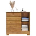 Ver imagem 4 de Comoda 5 Gavetas 1 Porta 99 cm Vitoria Cedro Rudk