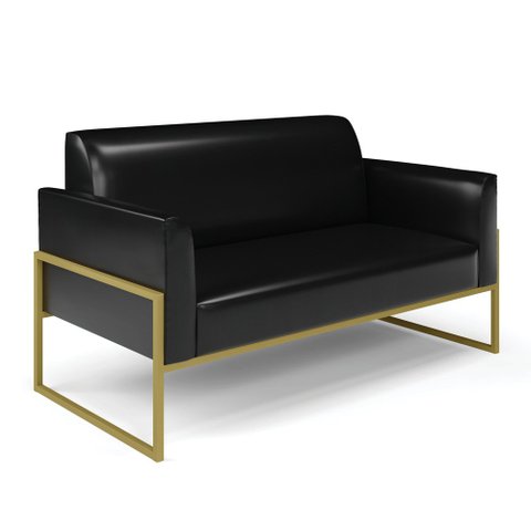 Sofá Namoradeira Base Industrial Alta Dourado Marisa Corano D03 - D’RossiPreto