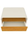 Ver imagem 3 de Conjunto 2 Mesas de Cabeceira Apoio Criado Modular Niara Pés Cor:Off-White/Madeira