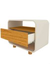 Ver imagem 4 de Conjunto 2 Mesas de Cabeceira Apoio Criado Modular Niara Pés Cor:Off-White/Madeira