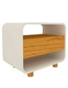 Ver imagem 2 de Conjunto 2 Mesas de Cabeceira Apoio Criado Modular Niara Pés Cor:Off-White/Madeira