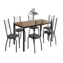 Ver imagem 2 de Conjunto Sala de Jantar Mesa Retangular Tampo BP com 6 Cadeiras Adriana Preto/Sf/Platina/Demolição