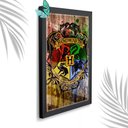 Ver imagem 1 de Quadro Decorativo Escola Hogwarts Madeiro + Vidro 33x25 Sala:preto
