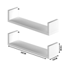 Kit 2 Prateleiras Formato Nicho 50x15x10cm - com Suporte para Fixação Incluso em Mdf Branco - 3