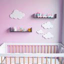 Ver imagem 5 de Kit 2 Prateleiras Formato Nicho 50x15x10cm - com Suporte para Fixação Incluso em Mdf Branco