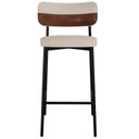 Ver imagem 4 de Kit 04 Banquetas Alta Bar Cozinha Sala de Jantar Aço Preto Kaira C01 Linho Areia Courino Whisky -