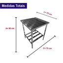Ver imagem 2 de Mesa Bancada Industrial 100% Inox 70x70x90 Lisa