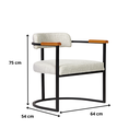 Ver imagem 7 de Kit 02 Poltronas Ohio Braço Madeira Linho Bege Estrutura Preto Fosco