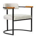 Ver imagem 3 de Kit 02 Poltronas Ohio Braço Madeira Linho Bege Estrutura Preto Fosco