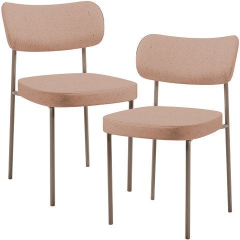 Kit 02 Cadeiras para Sala de Jantar Melina Base Arena L02 Linho Rosê - Lyam Decor