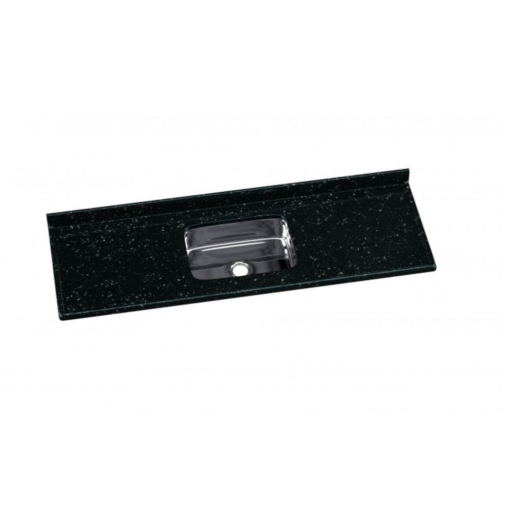 Pia Sintética Aj Rorato Com Cuba De Inox 164x55 Cm Preta - 1