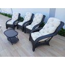 Ver imagem 2 de Conjunto Jogo Poltronas Descanso Confortáveis Varanda Jardim Área Externa Fibra Sintética Cor Tabaco