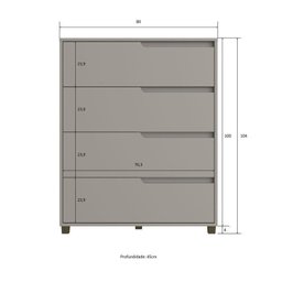 Quarto Casal Completo com Guarda-roupa Newton 6 Portas, 1 Cômoda e 2 Mesas de Cabeceira - 5