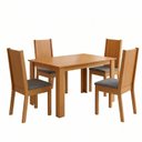 Ver imagem 2 de Conjunto Sala de Jantar Mesa Juliana 110cm Tampo MDP Canto Reto 4 Cadeiras Tami