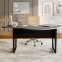 Ver imagem 2 de Mesa para Escritório Mesa Orgânica Linear sem Gavetas 173cm Cinza Sagrado com Preto F5 Office