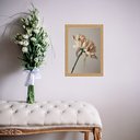 Ver imagem 2 de Quadro Moldura Dourada Flor Pétalas Bege 24x18cm:com Acetato