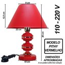 Ver imagem 4 de Abajur Moderno Decoração Quarto Sala Luminária Pithy Red Vermelho