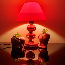 Abajur Moderno Decoração Quarto Sala Luminária Pithy Red Vermelho - 5