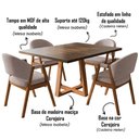Ver imagem 4 de Conjunto de Jantar Isabela com Helen 4 Lugares Tampo MDF Freijó 120cm Bege Ideal Decor