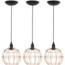 Ver imagem 1 de 3 Pendentes Aramado Globo Luminária Lustre Teto Retrô Vintage Industrial Balcão Cobre Rose Gold