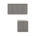 Ver imagem 7 de Lavanderia Modulada Americana 6 Portas 5 Prateleiras MDF 160cm Cinza Henn