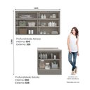 Ver imagem 2 de Lavanderia Modulada Americana 6 Portas 5 Prateleiras MDF 160cm Cinza Henn