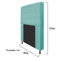 Ver imagem 3 de Cabeceira Estofada Dama 90 cm Solteiro Com Strass Suede Azul Tiffany - ADJ Decor
