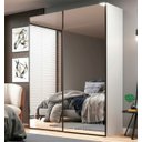 Ver imagem 1 de Guarda Roupa Veneto 183x230cm em Mdf 2 Portas Espelhadas Branco 1001
