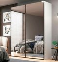 Ver imagem 1 de Guarda Roupa Veneto 183x230cm em Mdf 2 Portas Espelhadas Branco 1001