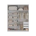 Ver imagem 3 de Guarda Roupa Veneto 183x230cm em Mdf 2 Portas Espelhadas Branco 1001