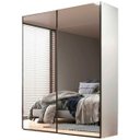 Ver imagem 2 de Guarda Roupa Veneto 183x230cm em Mdf 2 Portas Espelhadas Branco 1001