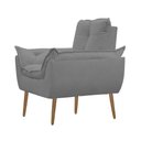 Ver imagem 3 de Kit 02 Poltrona Opala Decorativa Suede Cinza Claro