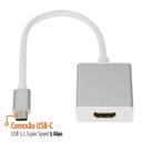 Ver imagem 3 de Adaptador Conversor Usb C 3.1 Type C Macho para Hdmi Femea Prata