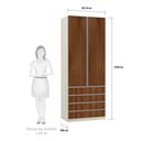 Ver imagem 3 de Guarda-roupa Solteiro Luciane 2 Portas 4 Gavetas Prime Plus 90 Cm