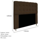 Ver imagem 3 de Cabeceira Estofada Mel 140 cm Casal Com Botonê Suede Marrom - ADJ Decor