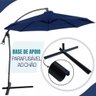 Ombrelone Lateral de Luxo Guarda Sol Cobertura 3 Metros em Aluminio Azul Importway Mais Bonito que M - 2