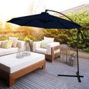 Ver imagem 1 de Ombrelone Lateral de Luxo Guarda Sol Cobertura 3 Metros em Aluminio Azul Importway Mais Bonito que M