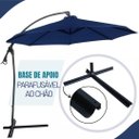 Ver imagem 2 de Ombrelone Lateral de Luxo Guarda Sol Cobertura 3 Metros em Aluminio Azul Importway Mais Bonito que M