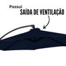 Ombrelone Lateral de Luxo Guarda Sol Cobertura 3 Metros em Aluminio Azul Importway Mais Bonito que M - 9