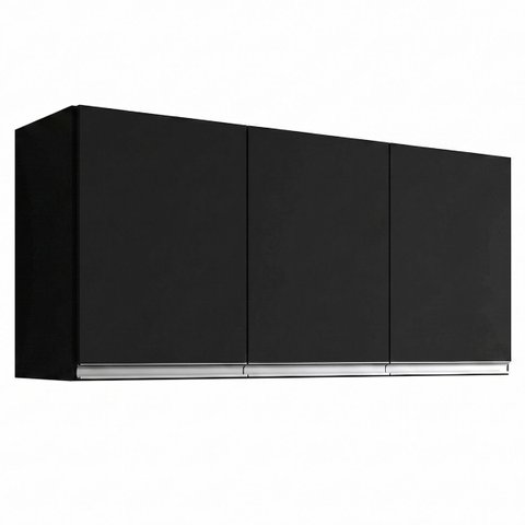 Armario Aereo 3 Portas 120 cm Juliana AJL:Preto